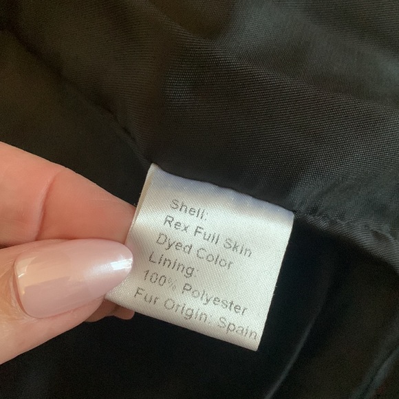 BELLE FARE Designer genuine Rex Rabbit Fur blue jacket coat M 8 $695 Rare - Picture 9 of 14